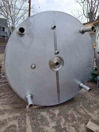2000 gallon Stainless Steel Tank, 72" diameter x 104" H 5-zone jacketed vessel, 18" diameter Top manway, 3" - Image 6