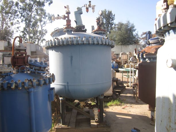 500 gallon Pfaudler, Glass Lined Tank, 60" diameter x 38" straight side, 4" center bottom outlet, 4" diameter - Image 2