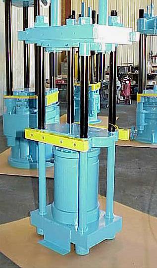 100 Ton, Up-act. 4-post, 14" x18", 16" stroke, 27" daylight, 10" ram, pushback cyls, 96" tall, #550 - Image 1