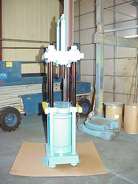 100 Ton, Up-act. 4-post, 14" x18", 16" stroke, 27" daylight, 10" ram, pushback cyls, 96" tall, #550 - Image 2