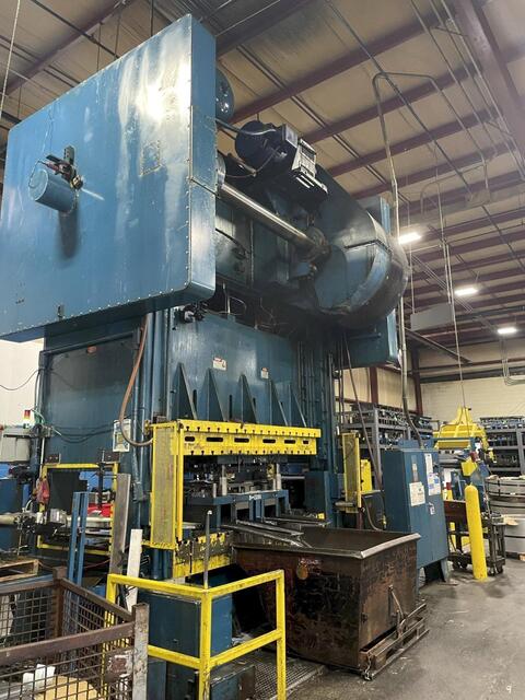 500 Ton, Bliss #SC2-500-108-60, straight side double crank press, 14" stroke, 44" Shut Height, 12" adj. - Image 5