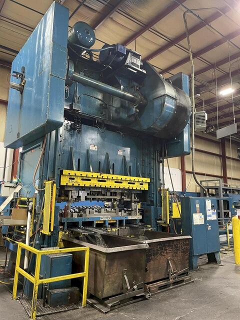 500 Ton, Bliss #SC2-500-108-60, straight side double crank press, 14" stroke, 44" Shut Height, 12" adj. - Image 6