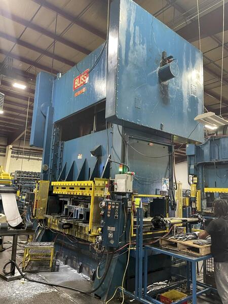 500 Ton, Bliss #SC2-500-108-60, straight side double crank press, 14" stroke, 44" Shut Height, 12" adj. - Image 9