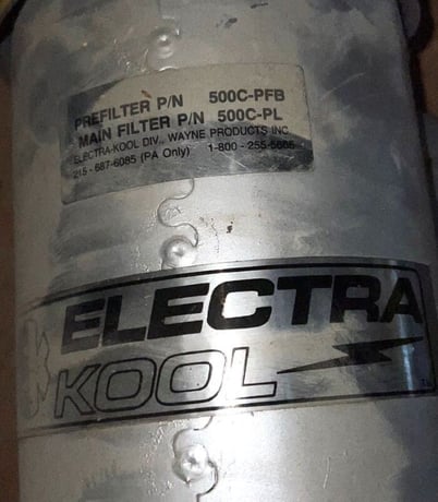 Electra-Kool #500C, blower, 1/3 HP, 118/208-230 V., 3450 RPM, 1-phase, Baldor motor, 500C-PL filter, Fr.56C - Image 2