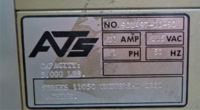 ATS #1105C, Compression Tester, 5000 lbs. capacity, 42" crosshead travel, 20" nominal horizontal clearance - Image 5