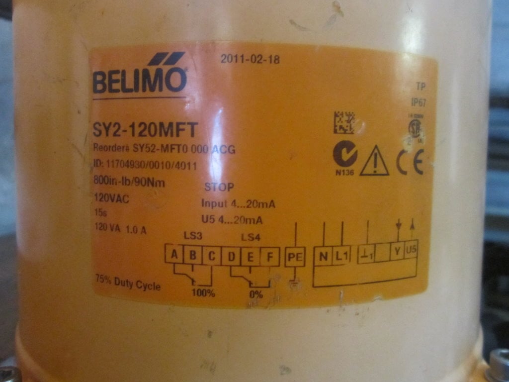Belimo #SY2-120FT, Valve Actuator, 200 psi, 120 VAC, Programmable, 15 second run time - Image 5