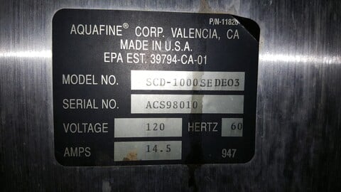 Aquafine #SCD-1000-ACS98010, UV Filter, 800 gallons/min., 120 V - Image 4