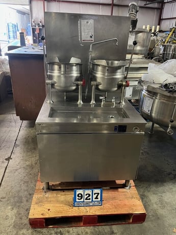 6 gallon Cleveland Range #36GMK66200, twin steam kettle on self conatined gas boiler base - Image 1