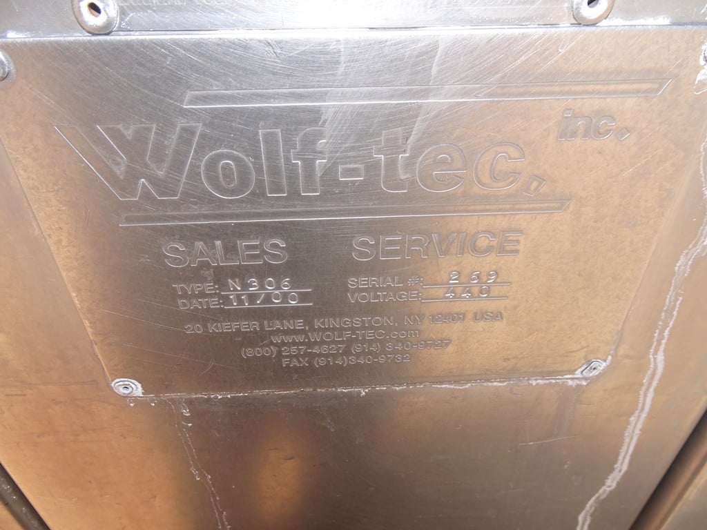 Wolf-Tec #N306, Brine Needle Injector, 24" width feed w/(16) bottom rows, 77" L table/conveyor, two sections - Image 10