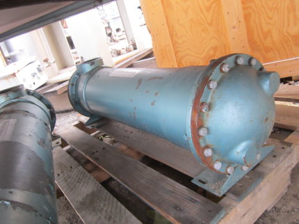 50 sq.ft. American Industrial, brass shell & tube heat exchanger, U-tube, 4-pass, 200 tubes, 250/150 psi - Image 1