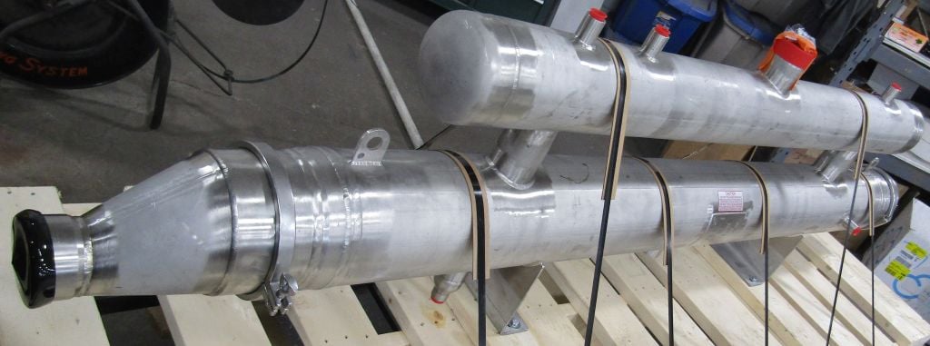 90 sq.ft., 350 psi shell, 150 psi tube, Enerquip, shell & tube heat exchanger, 316 Stainless Steel, single - Image 1