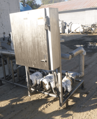 150 psig, Enerquip, Stainless Steel shell & tube heat exchanger, heat transfer pump skid, (4) pumps, 2013 - Image 2