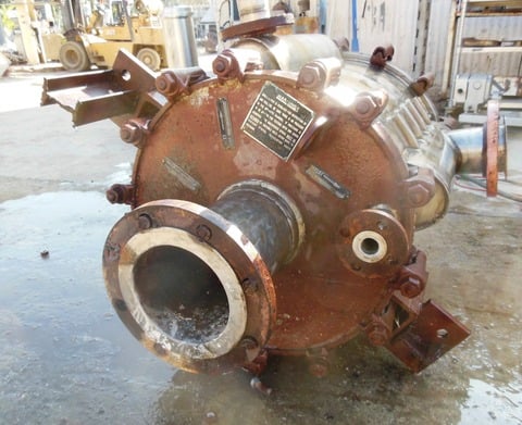 90 sq.ft., Spiral Heat Exchanger, American Heat Reclaming #1-V, Stainless Steel, 75 psi @ 275°F, 1975 - Image 4
