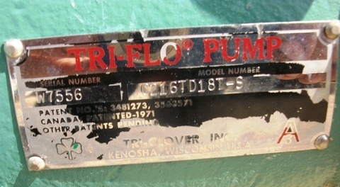 160 GPM, Tri-Flo #C2161D181, 316 Stainless Steel centrifugal pump, 5 HP, 2.5" inlet, 1.5" outlet - Image 5