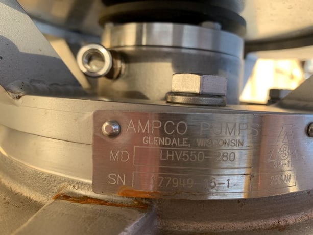 AMPCO #LHV550-280, 316 Stainless Steel centrifugal pump, 50 HP, 2.5" inlet, 3" outlet, 10" impeller, unused - Image 8