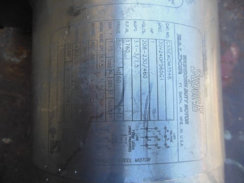 74 GPM, Waukesha #C114, Stainless Steel centrifugal pump, 1 HP, 1.5" inlet, 1.5" outlet - Image 5