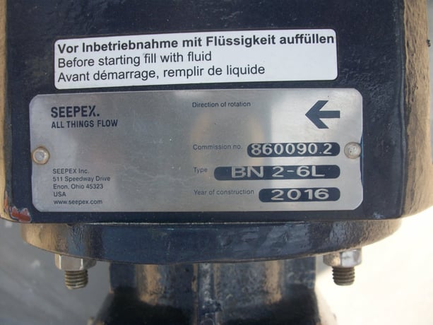 2" inlet x 1.5" outlet, Seepex / Moyno, size 2-6L, Stainless Steel progressive cavity pump, 1/2 HP - Image 7