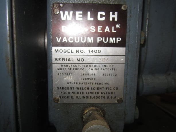 Welch #1400-DuoSeal, vacuum pump, 1/3 HP, 1/2" inlet/outlet - Image 3