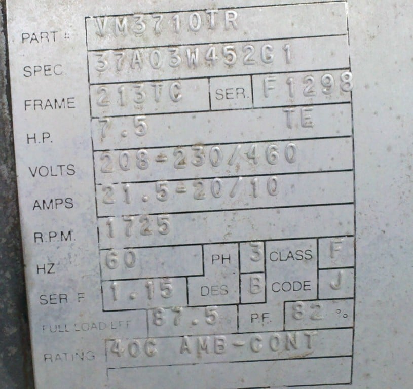 Rietschle #VCEH/AH-160, vacuum pump, 7-1/2 HP, 1998 (2 available) - Image 7
