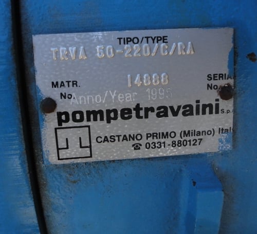 Travaini #TRVA50-220/C/RA, liquid ring vacuum pump, single stage, 10 HP, 1" inlet/outlet, 1995 - Image 7