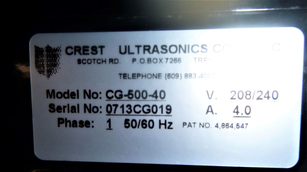 Crest #4HT-1014-6, ultrasonic washer, heated 4 gallon Stainless Steel tank w/generator, 250&deg;F - Image 10