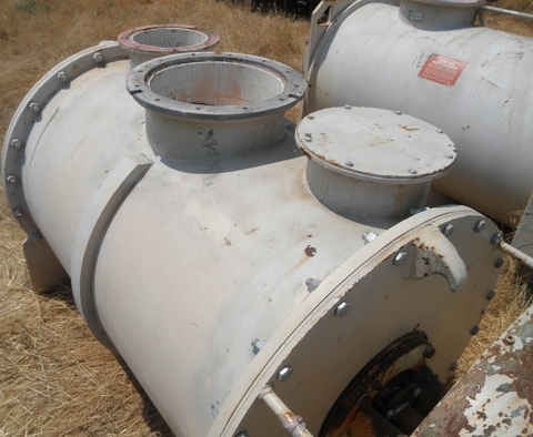 Littleford #FKM-600D-SON, Plow Mixer, Porcelain lined, 24" diameter x 48" L, 13" and 9" opening, 14" discharge - Image 2
