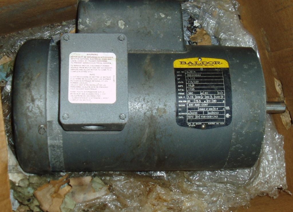 1.5 HP 1725 RPM Baldor #VM3514, Frame 56C, Motor Drive, 115/230 Volts - Image 1