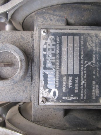 .7" Sandpiper #PB1/2-A, Double Diaphragm Pump, PPL, 100 PSI, 1/2" FNPT air inlet - Image 3