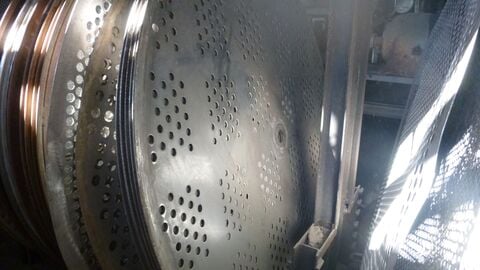 60" Sweco, Perforated Plate Screen, (8) 3/4" diameter, (10) heavy duty 3/4" diameter & (1) 1" diameter Holes - Image 1