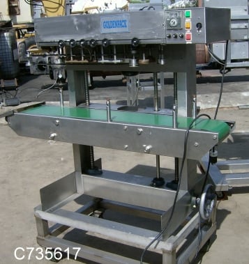 Goldenpack, Band Sealer for bags, 7.5" W x 45" L neoprene belt conveyor, adjustable sealing height, 110 V - Image 3