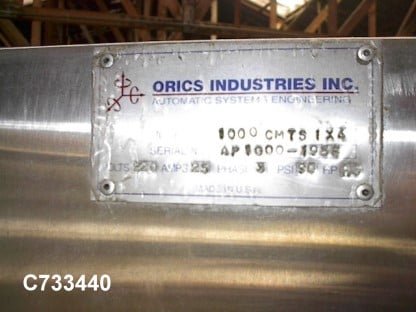 Orics #1000-MCTS, Continuous Motion Tray Sealer, 300 trays/min., 14" width web, 12" width x 12' L infeed - Image 4