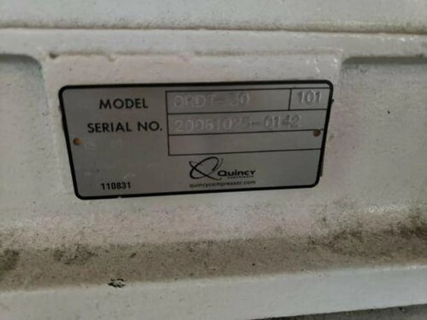 Quincy #QRDT-30, oil free 2-stage 30 HP reciprocating compressor - Image 3