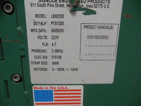 Signode #LBX-2330, Automatic Strapping System, 70 straps/min., 100 lbs. top shelf conveyor, 30' width x 24" - Image 5