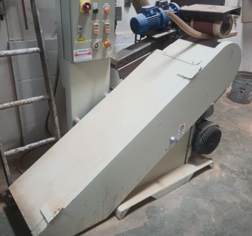12" x 140" Comec #LON-LS, horizontal belt sander, 12" diameter Drum, 220/440 V., 3-phase, 1990 - Image 1