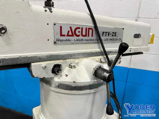 Lagun #FTV-2S, ram type manual vertical mill, 10" x50" table, 2 HP, harden ways, power draw bar - Image 5