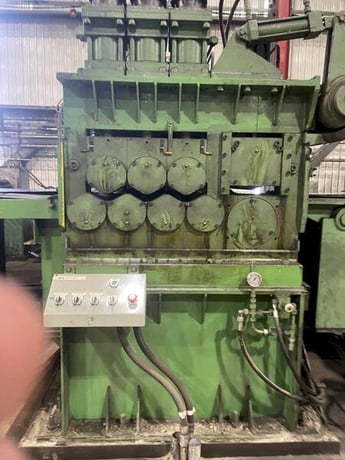 72" x 5/16" Julius #DR-1507, flattener, 7-rolls, 6" roll diameter, motorized roll adjustment, 125 HP - Image 2
