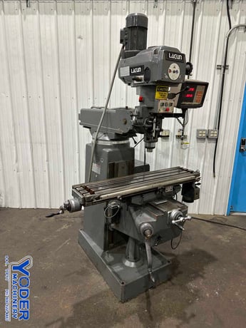 Lagun, ram type vertical mill, 9" x42" table, 2 HP, Mini Wizard 2-Axis digital read out, one shot lube - Image 3