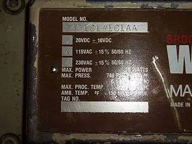 Brook #7401C1W1C1AA, Magnetic Flowmeter, (2) 1" diameter inlets/outlets, 740 psig @ 100 F, 300 F max. process - Image 9