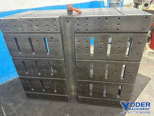60" x 48" x 32" Angle plate, drilled & tapped holes - Image 1