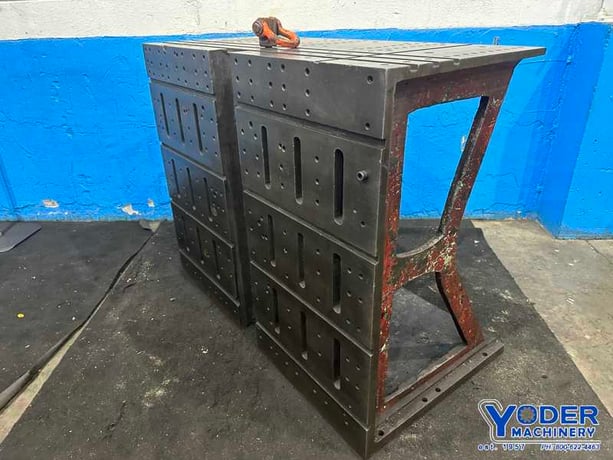 60" x 48" x 32" Angle plate, drilled & tapped holes - Image 7