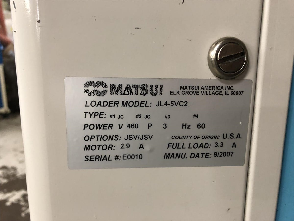 Matsui #JL4-5VC2, vacuum loader, 200-500 LBS/HR, 2007 - Image 3