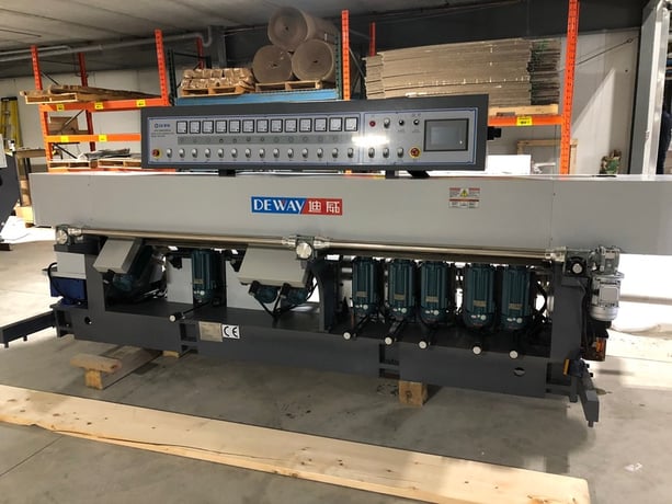 Deway Machinery #DZJ13, glass polishing machine, 12 spindles, lightly used, like new, 2019 - Image 1