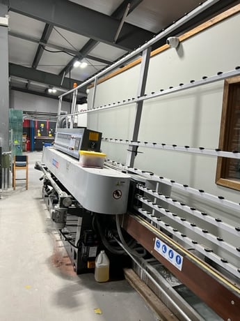 Deway Machinery #DZJ13, glass polishing machine, 12 spindles, lightly used, like new, 2019 - Image 2