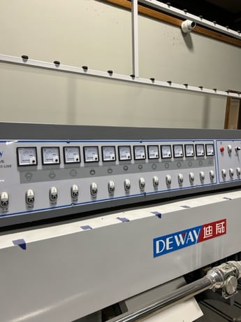 Deway Machinery #DZJ13, glass polishing machine, 12 spindles, lightly used, like new, 2019 - Image 3