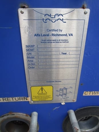 7 sq.ft., Alfa-Laval, TS6-MFG, plate heat exchanger, 150 psi, 347°F., 2010 - Image 6