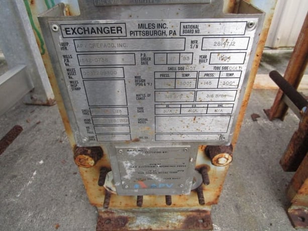 8 sq.ft., APV, 1" plate pack thickness, 8" W x 22" L plates, 145 psi, 300°F, 7-plates, 1994 - Image 4