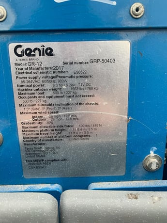 Genie #GR-12, scissor lift, S/N GRP-50403, 2017 - Image 2