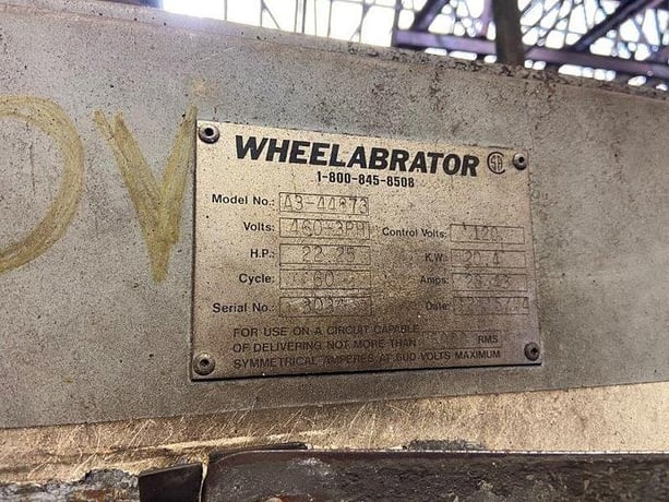 17" Wheelabrator #A3-44873, newer style multi-table machine, (1) 25 HP wheel, dust collector, 2004 - Image 10