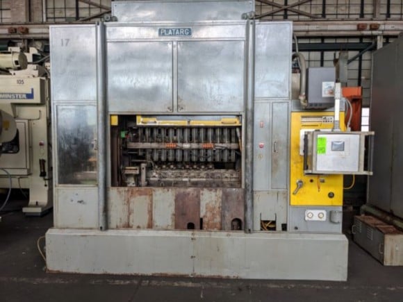 Platarg #912, eyelet transfer press, 13 stations, 6.50" stroke, 3.11" depth of draw, die blocks - Image 1
