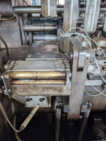 Platarg #912, eyelet transfer press, 13 stations, 6.50" stroke, 3.11" depth of draw, die blocks - Image 2